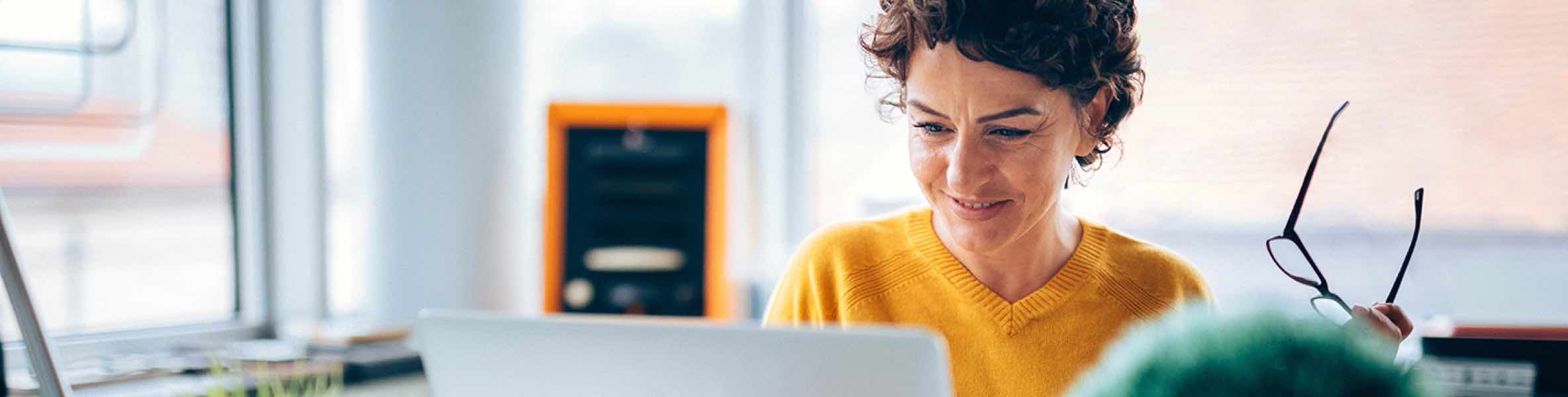 lady on computer