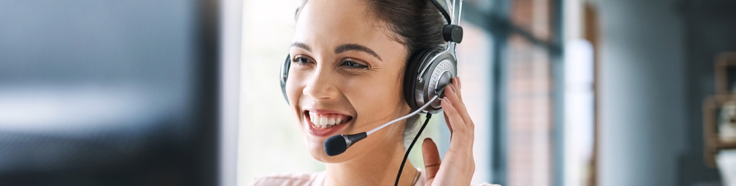 woman with headset