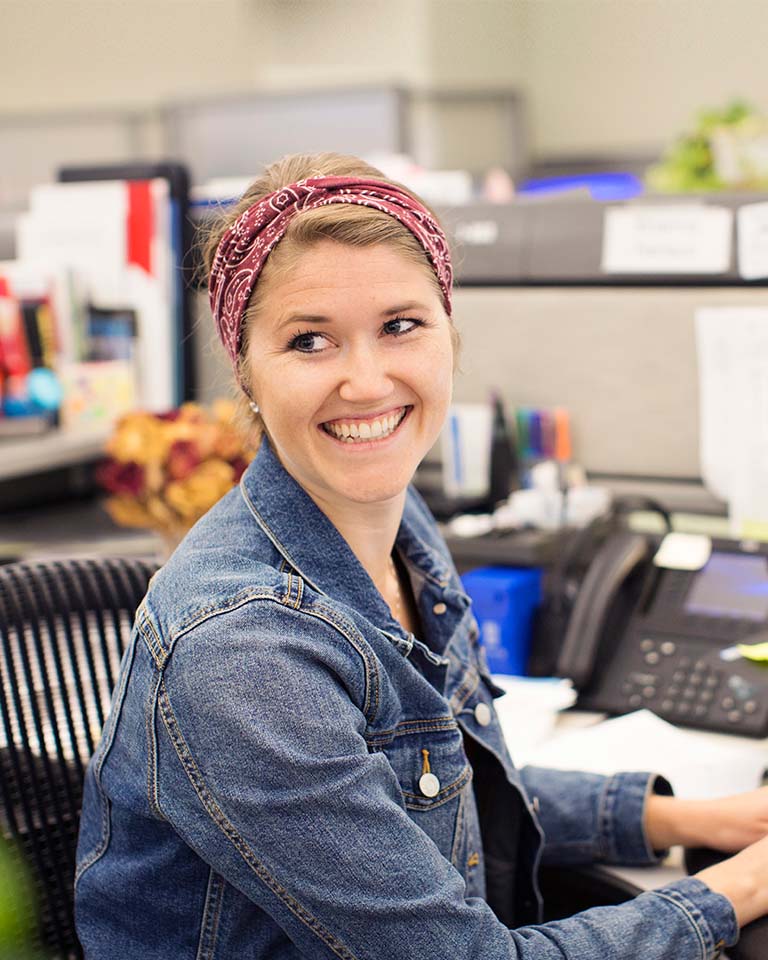 employee at desk